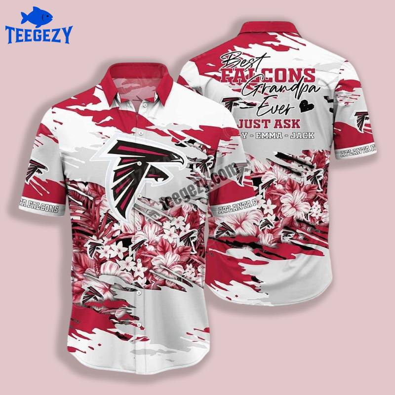Red Best Grandpa Atlanta Falcons Cute Hawaiian Shirt Red Best Grandpa Atlanta Falcons Cute Hawaiian Shirt