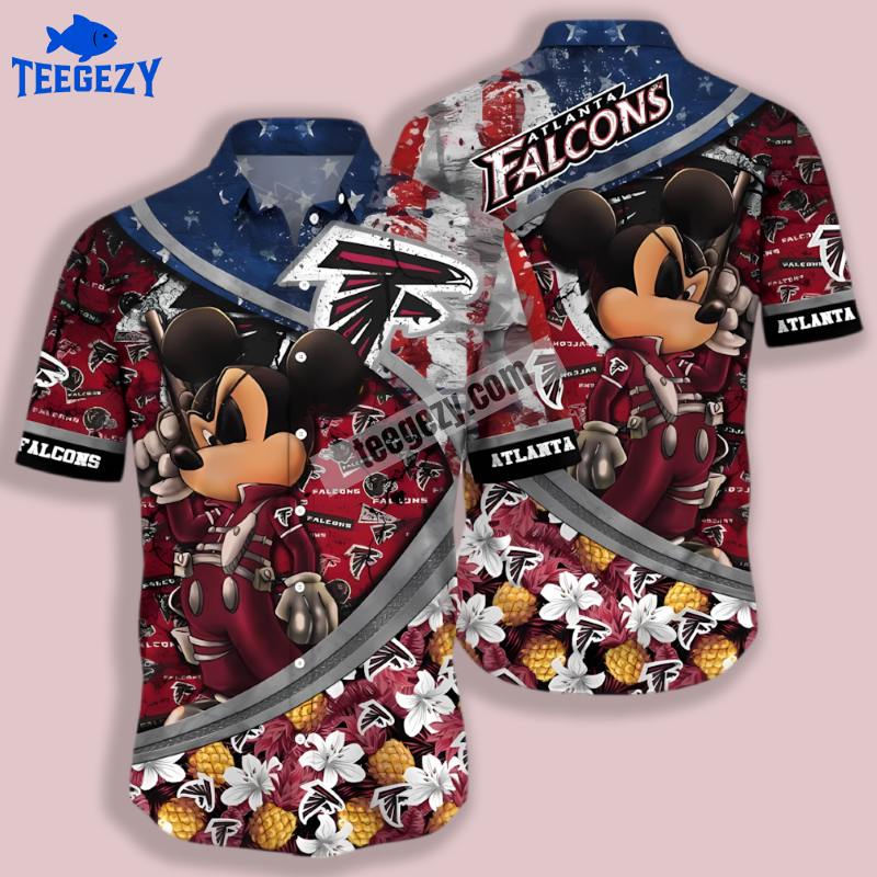 Red Patriotic Mickey Atlanta Falcons Unisex Hawaiian Shirt Red Patriotic Mickey Atlanta Falcons Unisex Hawaiian Shirt