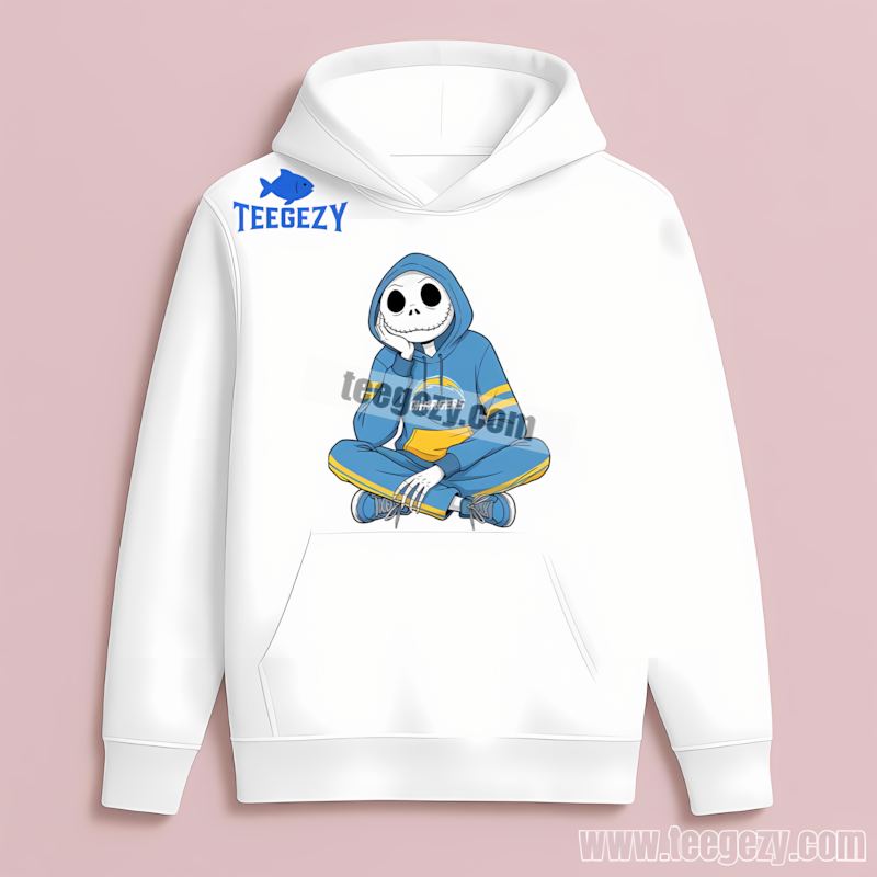 Relaxed Jack Skellington Wearing Los Angeles Chargers Hoodie Vintage Hoodie Relaxed Jack Skellington Wearing Los Angeles Chargers Hoodie Vintage Hoodie
