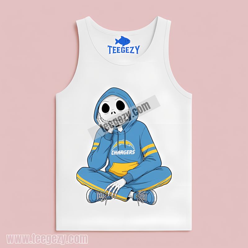 Relaxed Jack Skellington Wearing Los Angeles Chargers Hoodie Vintage Tanktop Relaxed Jack Skellington Wearing Los Angeles Chargers Hoodie Vintage Tanktop