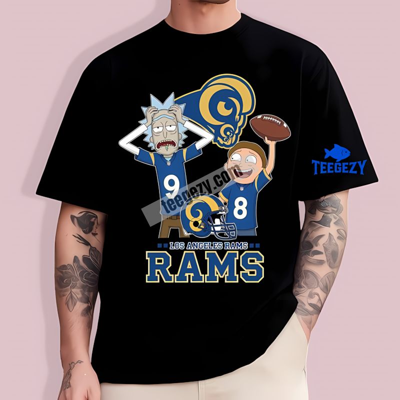 Rick And Morty Crossover Vs Los Angeles Rams Graphic T-Shirt Rick And Morty Crossover Vs Los Angeles Rams Graphic T-Shirt