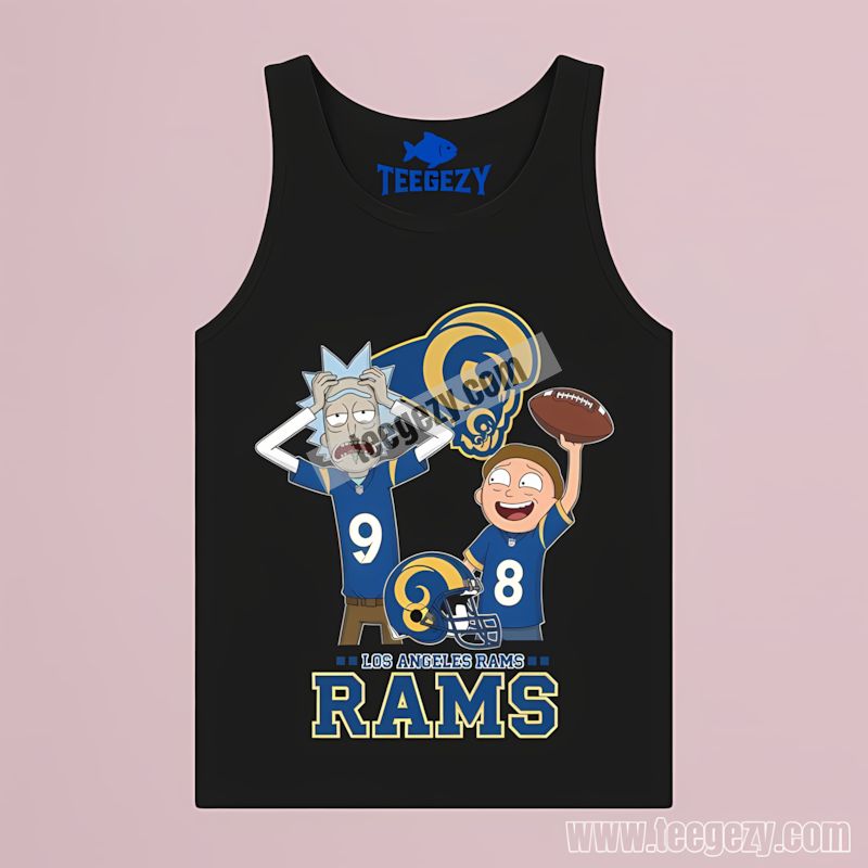 Rick And Morty Crossover Vs Los Angeles Rams Graphic Tanktop Rick And Morty Crossover Vs Los Angeles Rams Graphic Tanktop
