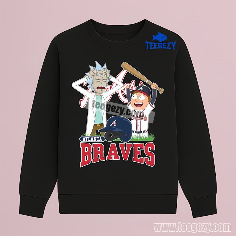 Rick And Morty Vs Atlanta Braves Cartoon Graphic Long Sleeve Rick And Morty Vs Atlanta Braves Cartoon Graphic Long Sleeve