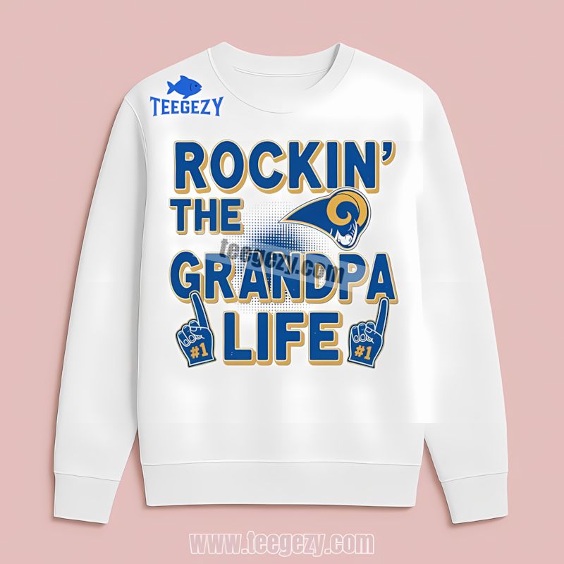 Rockin The Grandpa Life Los Angeles Rams Long Sleeve Rockin The Grandpa Life Los Angeles Rams Long Sleeve