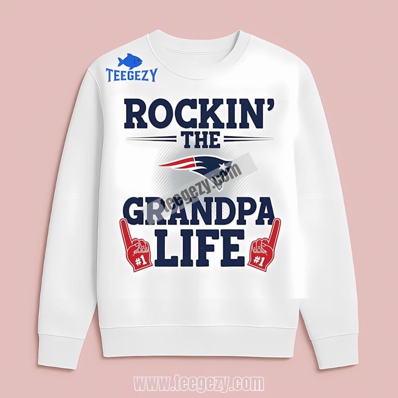 Rockin The Grandpa Life New England Patriots Funny Long Sleeve Rockin The Grandpa Life New England Patriots Funny Long Sleeve