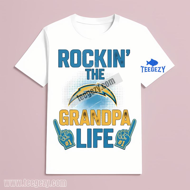 Rockin The Grandpa Life With Los Angeles Chargers Regular T-Shirt Rockin The Grandpa Life With Los Angeles Chargers Regular T-Shirt