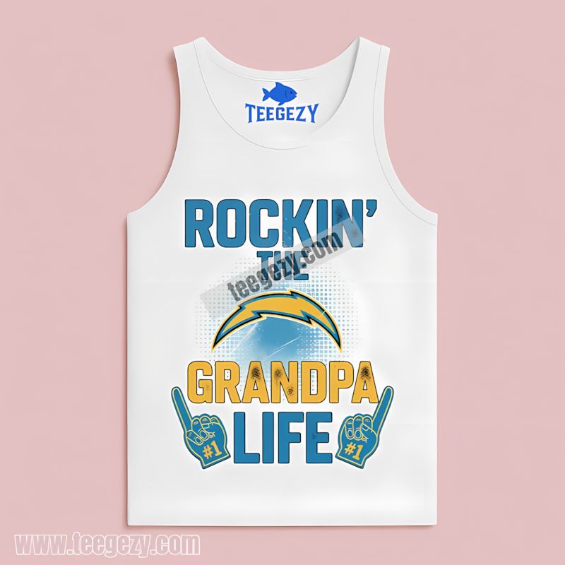 Rockin The Grandpa Life With Los Angeles Chargers Regular Tanktop Rockin The Grandpa Life With Los Angeles Chargers Regular Tanktop