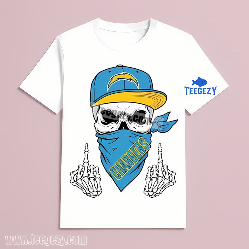 Skull Bandana Graphic Los Angeles Chargers Trendy T-Shirt Skull Bandana Graphic Los Angeles Chargers Trendy T-Shirt