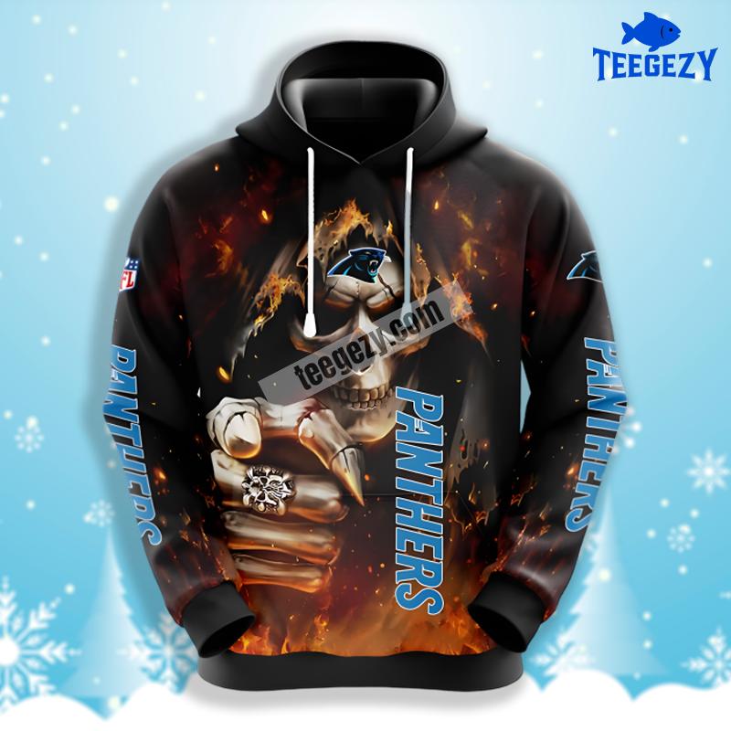 Skull Halloween Carolina Panthers Black 3D Mens Hoodie Skull Halloween Carolina Panthers Black 3D Mens Hoodie
