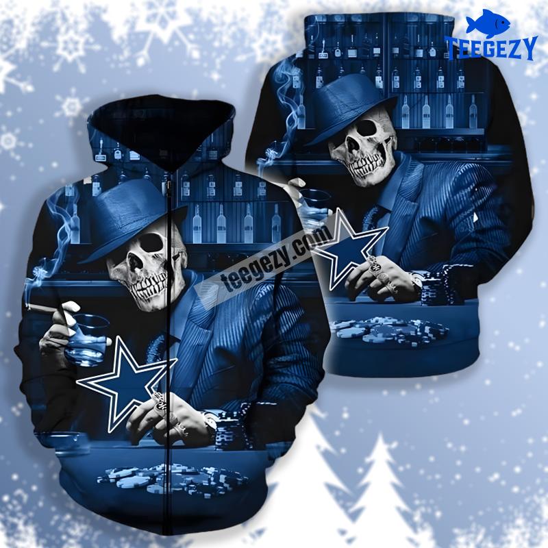 Skull Play Dallas Cowboys Black 3D Hoodie Pullover Skull Play Dallas Cowboys Black 3D Hoodie Pullover