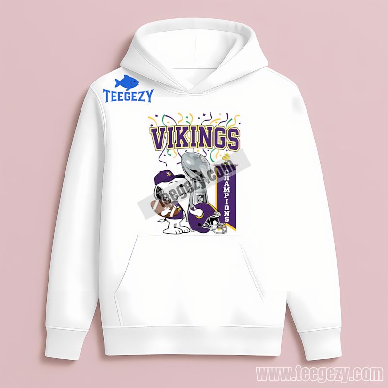 Snoopy Celebration Minnesota Vikings Champions Hoodie Snoopy Celebration Minnesota Vikings Champions Hoodie