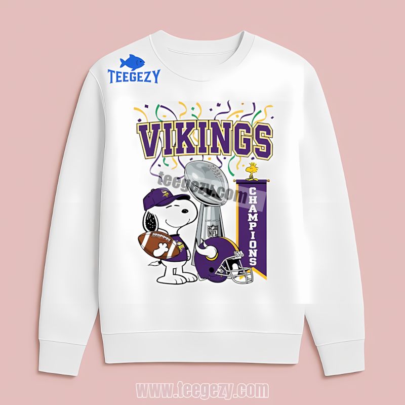 Snoopy Celebration Minnesota Vikings Champions Long Sleeve Snoopy Celebration Minnesota Vikings Champions Long Sleeve