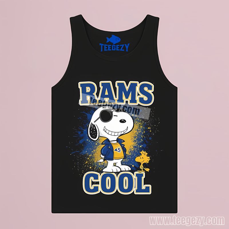 Snoopy Cool Fan Graphic Los Angeles Rams Tanktop Snoopy Cool Fan Graphic Los Angeles Rams Tanktop