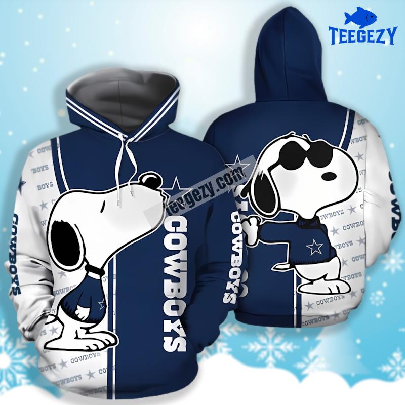 Snoopy Dallas Cowboys Blue White 3D Unisex Hoodie Snoopy Dallas Cowboys Blue White 3D Unisex Hoodie