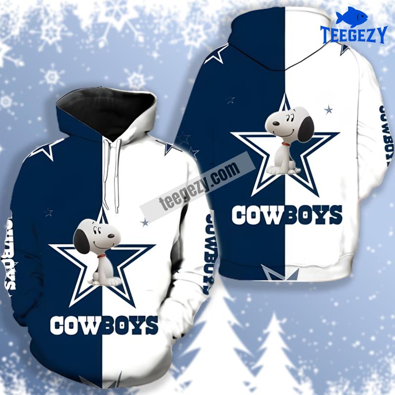 Snoopy Dallas Cowboys White Blue 3D Fashion Hoodie Snoopy Dallas Cowboys White Blue 3D Fashion Hoodie