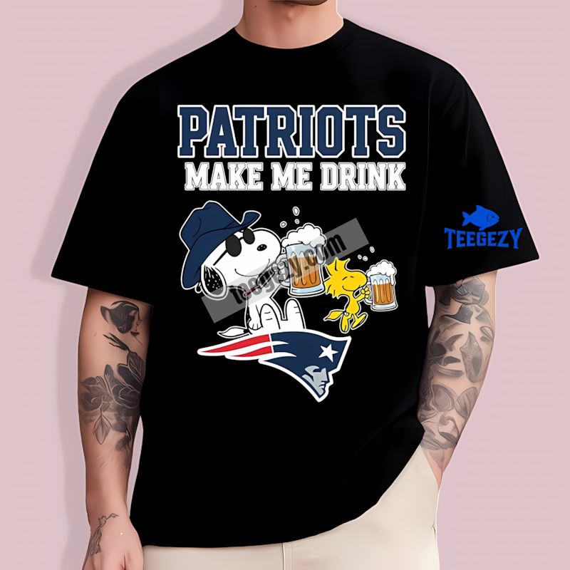 Snoopy Make Me Drink Funny New England Patriots Short Sleeve T-Shirt Snoopy Make Me Drink Funny New England Patriots Short Sleeve T-Shirt