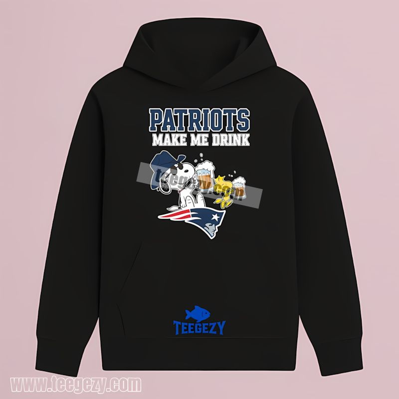 Snoopy Make Me Drink Funny New England Patriots Short Sleeve Hoodie Snoopy Make Me Drink Funny New England Patriots Short Sleeve Hoodie