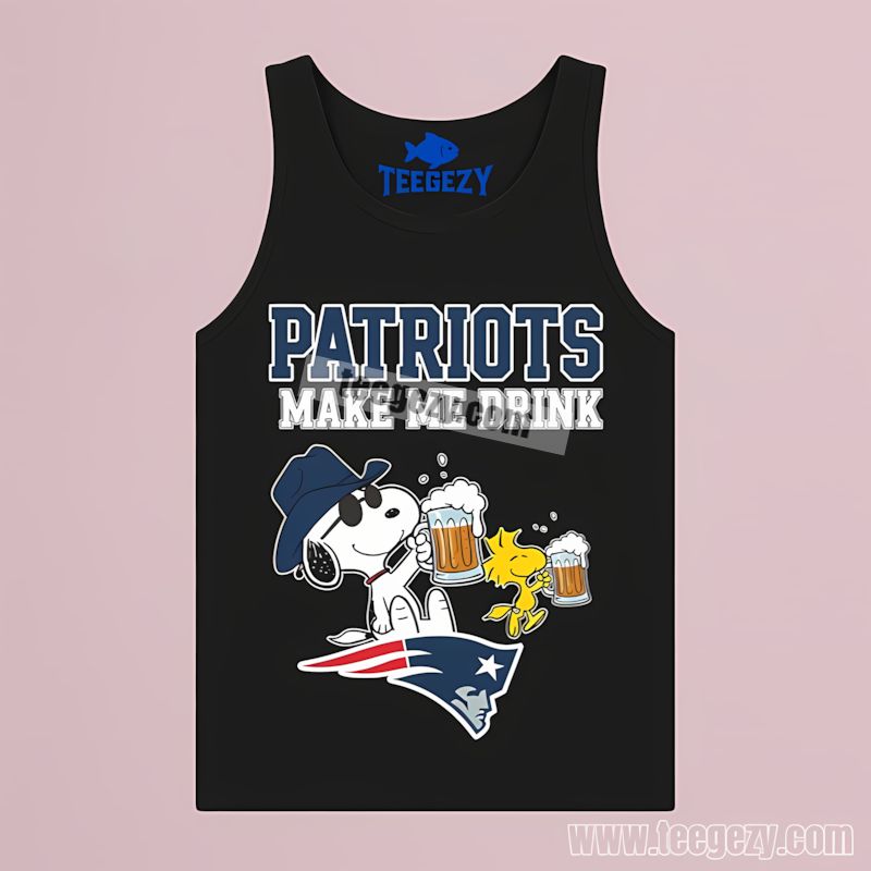 Snoopy Make Me Drink Funny New England Patriots Short Sleeve Tanktop Snoopy Make Me Drink Funny New England Patriots Short Sleeve Tanktop