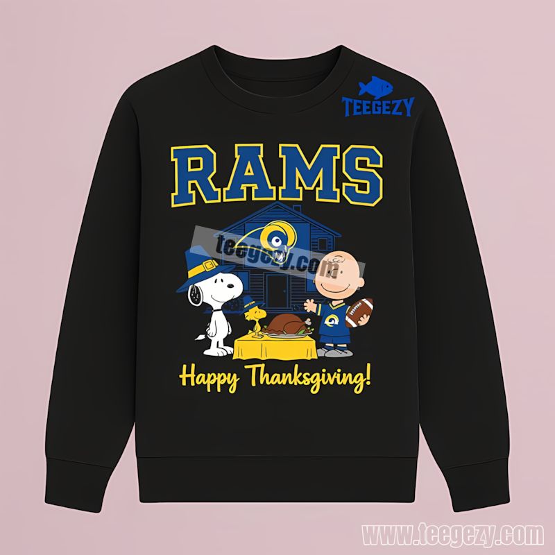Snoopy Thanksgiving Graphic Los Angeles Rams Long Sleeve Snoopy Thanksgiving Graphic Los Angeles Rams Long Sleeve