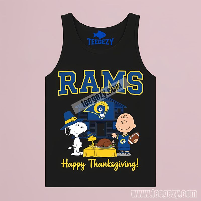 Snoopy Thanksgiving Graphic Los Angeles Rams Tanktop Snoopy Thanksgiving Graphic Los Angeles Rams Tanktop