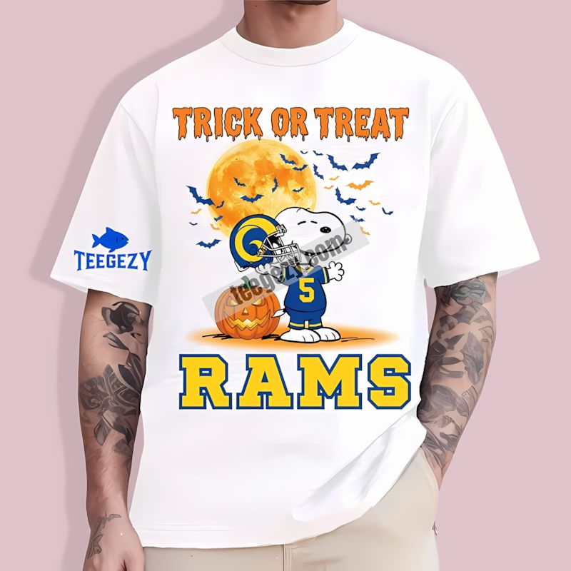 Snoopy Trick Or Treat Los Angeles Rams Halloween T-Shirt Snoopy Trick Or Treat Los Angeles Rams Halloween T-Shirt
