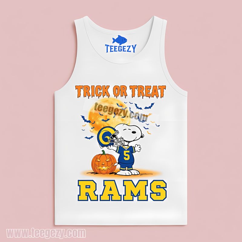 Snoopy Trick Or Treat Los Angeles Rams Halloween Tanktop Snoopy Trick Or Treat Los Angeles Rams Halloween Tanktop