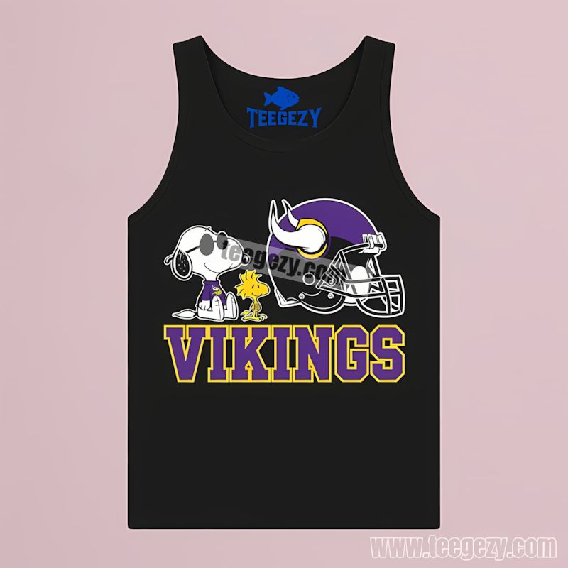 Snoopy Woodstock Vs Minnesota Vikings Helmet Tanktop Snoopy Woodstock Vs Minnesota Vikings Helmet Tanktop