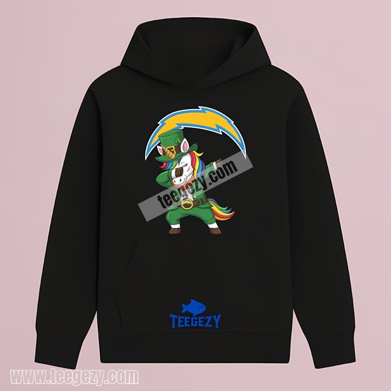 St Patricks Day Vs Dabbing Unicorn Los Angeles Chargers Adults Hoodie St Patricks Day Vs Dabbing Unicorn Los Angeles Chargers Adults Hoodie