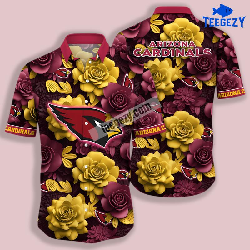 Succulent Floral Yellow Red Arizona Cardinals Unique Hawaiian Shirt Succulent Floral Yellow Red Arizona Cardinals Unique Hawaiian Shirt