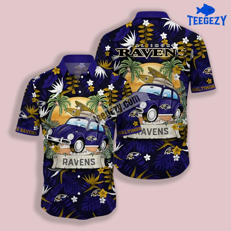 Summer Car Purple Baltimore Ravens Stylish Hawaiian Shirt Summer Car Purple Baltimore Ravens Stylish Hawaiian Shirt