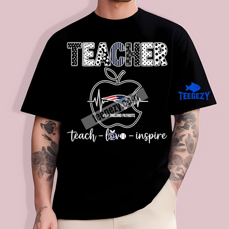 Teacher Apple Inspire Custom New England Patriots Mens TT-Shirt Teacher Apple Inspire Custom New England Patriots Mens TT-Shirt