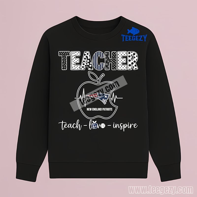 Teacher Apple Inspire Custom New England Patriots Mens TLong Sleeve Teacher Apple Inspire Custom New England Patriots Mens TLong Sleeve