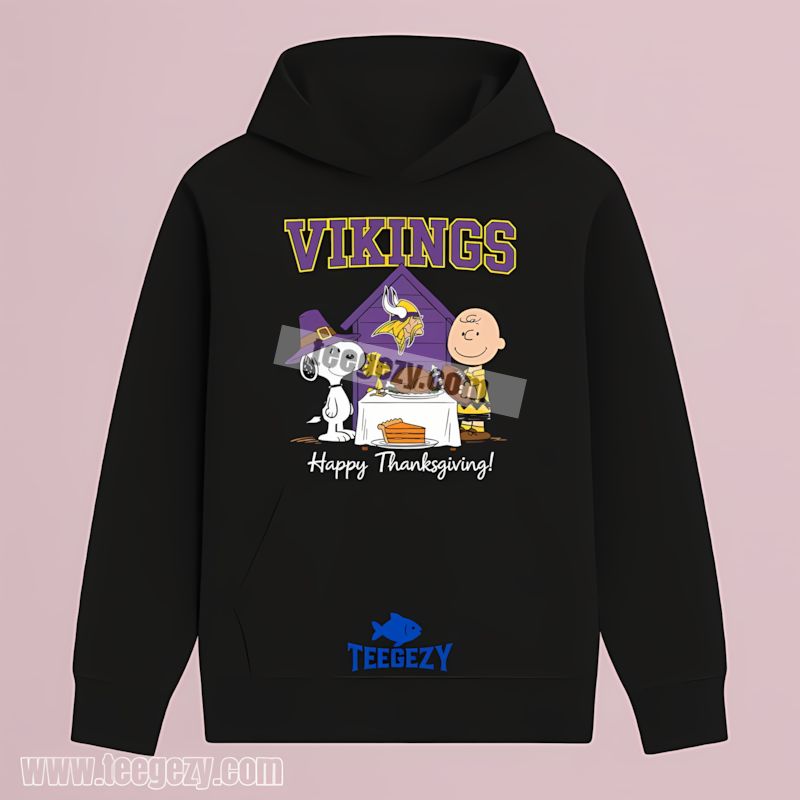 Thanksgiving Snoopy Design Minnesota Vikings Fan Hoodie Thanksgiving Snoopy Design Minnesota Vikings Fan Hoodie