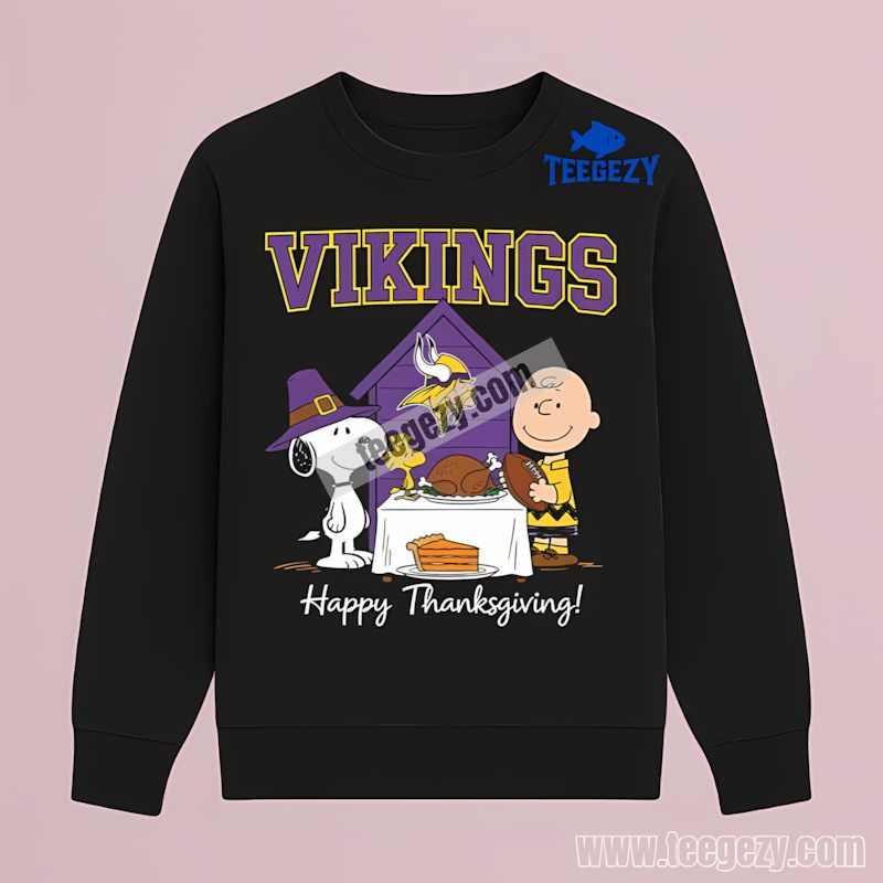 Thanksgiving Snoopy Design Minnesota Vikings Fan Long Sleeve Thanksgiving Snoopy Design Minnesota Vikings Fan Long Sleeve