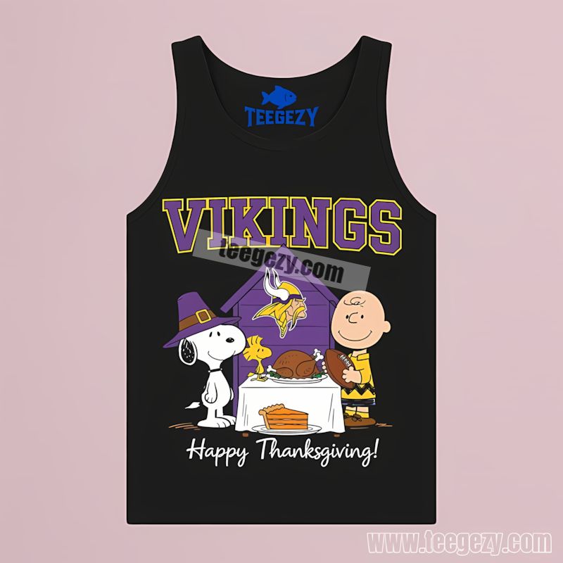 Thanksgiving Snoopy Design Minnesota Vikings Fan Tanktop Thanksgiving Snoopy Design Minnesota Vikings Fan Tanktop