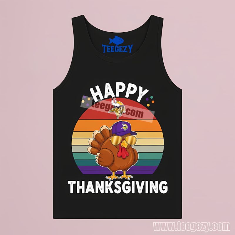 Thanksgiving Turkey Edition Minnesota Vikings Retro Tanktop Thanksgiving Turkey Edition Minnesota Vikings Retro Tanktop