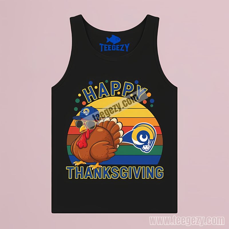 Thanksgiving Turkey Long Sleeve Los Angeles Rams Tanktop Thanksgiving Turkey Long Sleeve Los Angeles Rams Tanktop