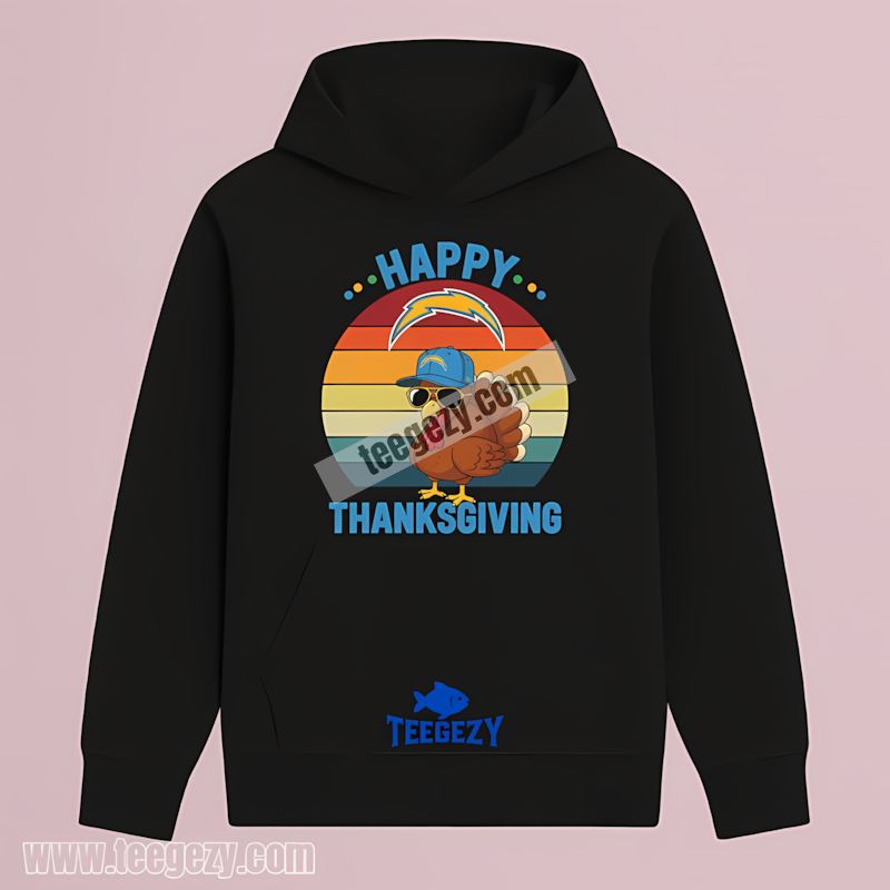 Thanksgiving Turkey Theme Los Angeles Chargers Vintage Hoodie Thanksgiving Turkey Theme Los Angeles Chargers Vintage Hoodie