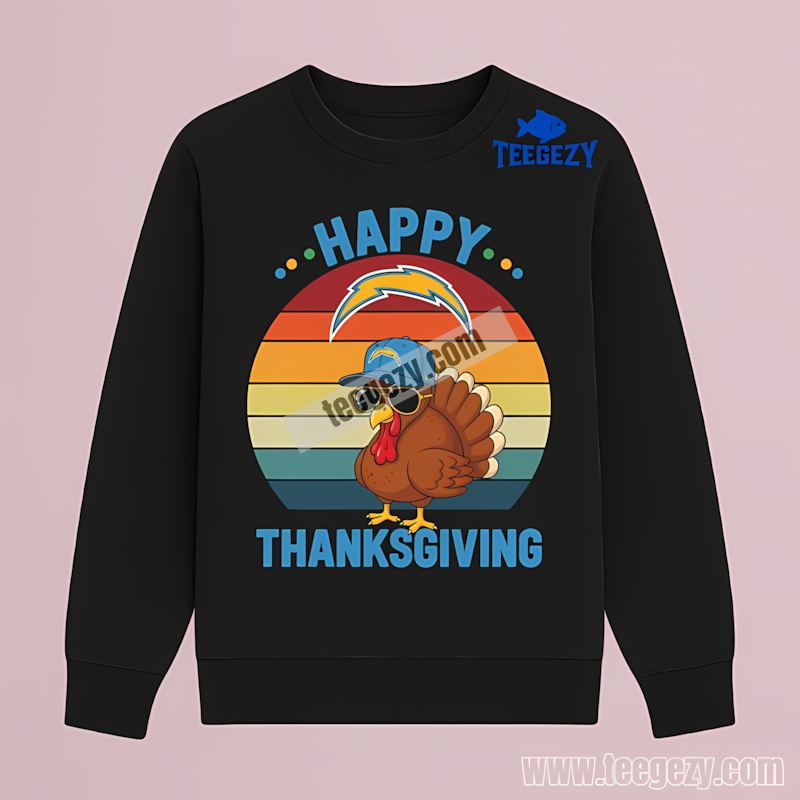 Thanksgiving Turkey Theme Los Angeles Chargers Vintage Long Sleeve Thanksgiving Turkey Theme Los Angeles Chargers Vintage Long Sleeve