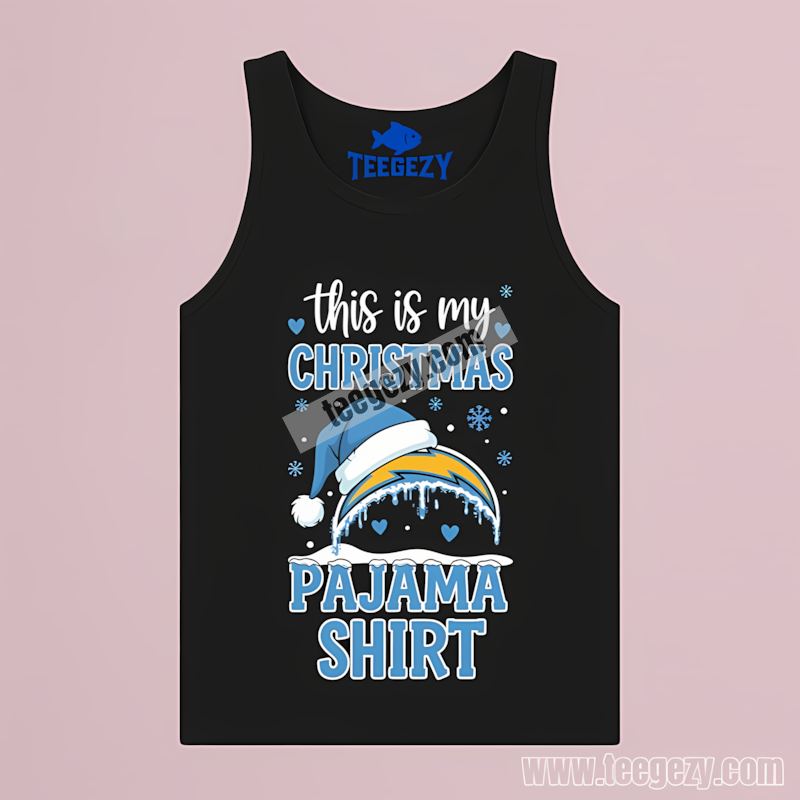 This Is My Christmas Pajama Los Angeles Chargers Graphic Tanktop This Is My Christmas Pajama Los Angeles Chargers Graphic Tanktop