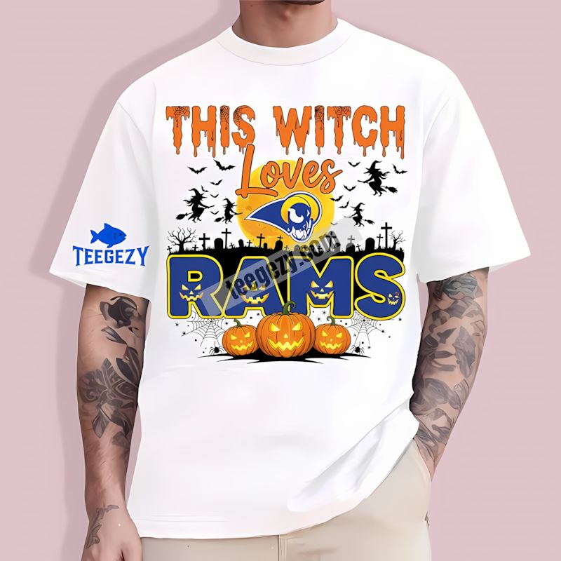 This Witch Loves Los Angeles Rams Halloween Best TT-Shirt For Men This Witch Loves Los Angeles Rams Halloween Best TT-Shirt For Men