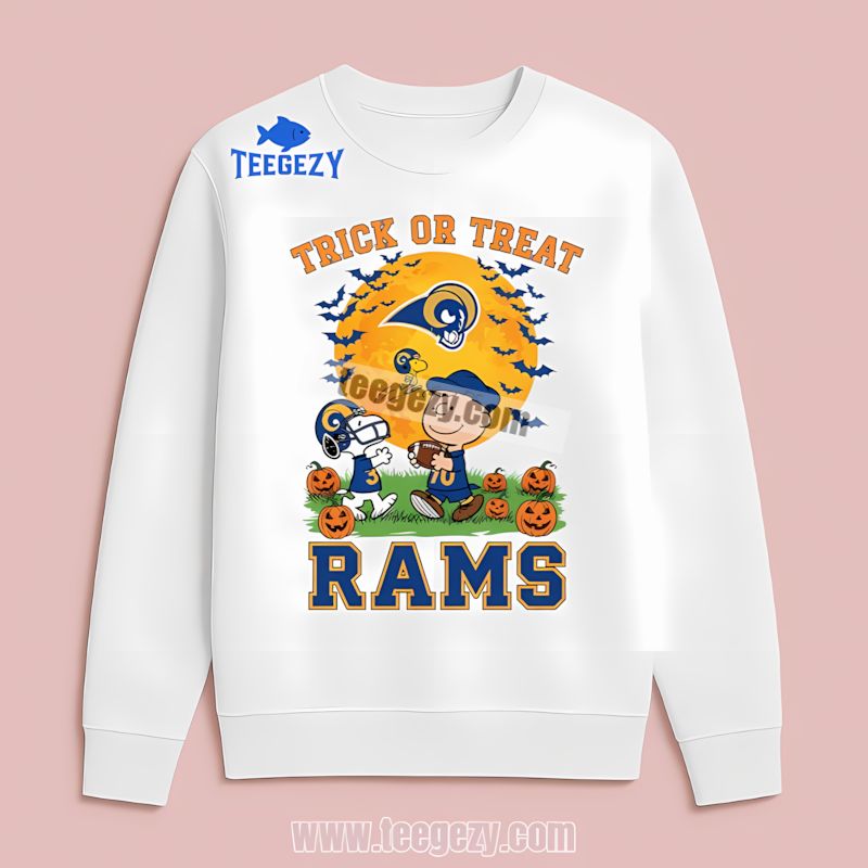 Trick Or Treat With Charlie Brown Los Angeles Rams Long Sleeve Trick Or Treat With Charlie Brown Los Angeles Rams Long Sleeve