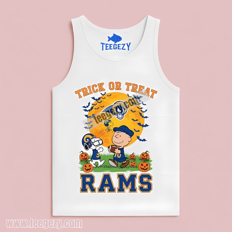 Trick Or Treat With Charlie Brown Los Angeles Rams Tanktop Trick Or Treat With Charlie Brown Los Angeles Rams Tanktop
