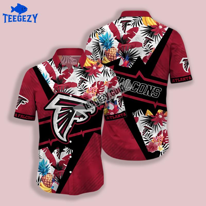Tropical Fruits Red Atlanta Falcons Funky Hawaiian Shirt Tropical Fruits Red Atlanta Falcons Funky Hawaiian Shirt