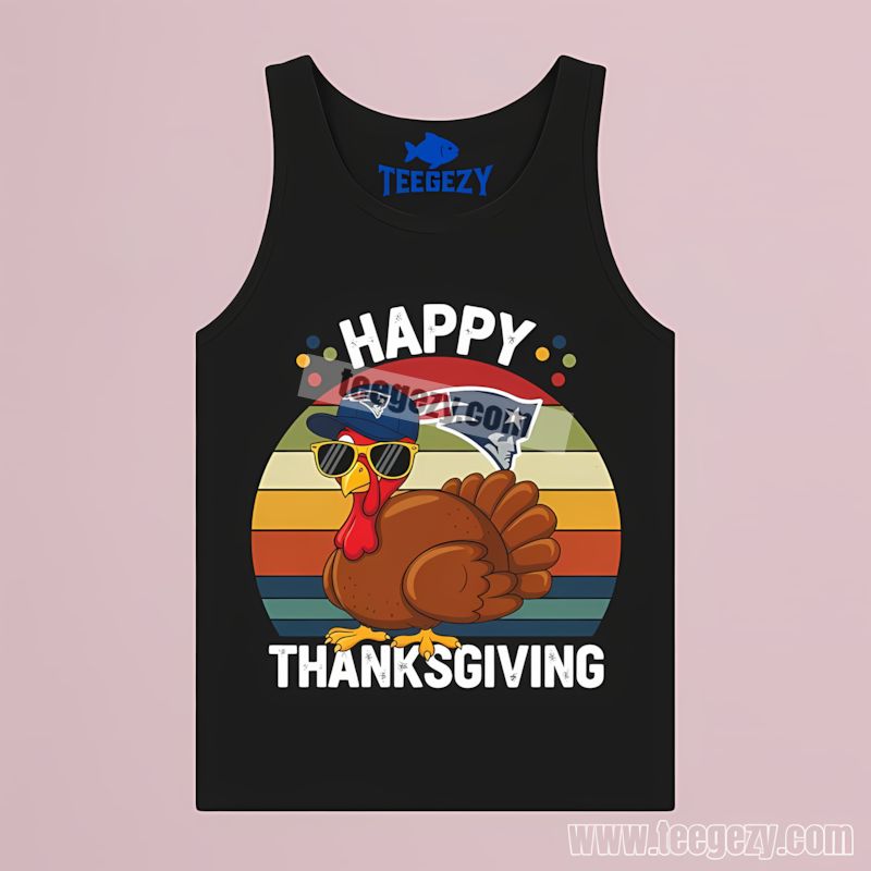 Turkey Graphic Tanktop For Men New England Patriots Color Shirt Turkey Graphic Tanktop For Men New England Patriots Color Shirt