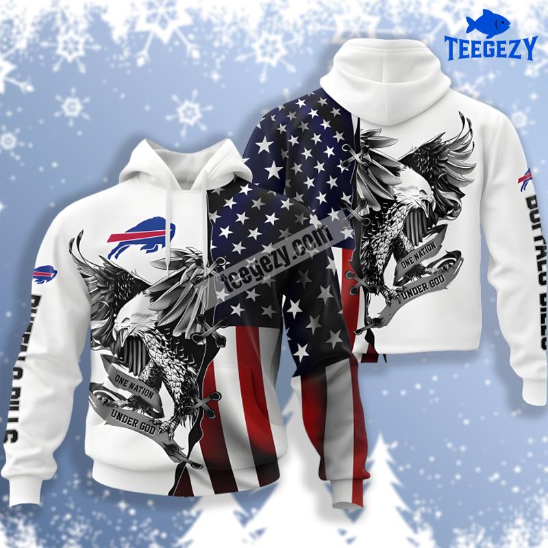 Usa Flag Eagle Black White Buffalo Bills 3D Zip Up Hoodie Usa Flag Eagle Black White Buffalo Bills 3D Zip Up Hoodie