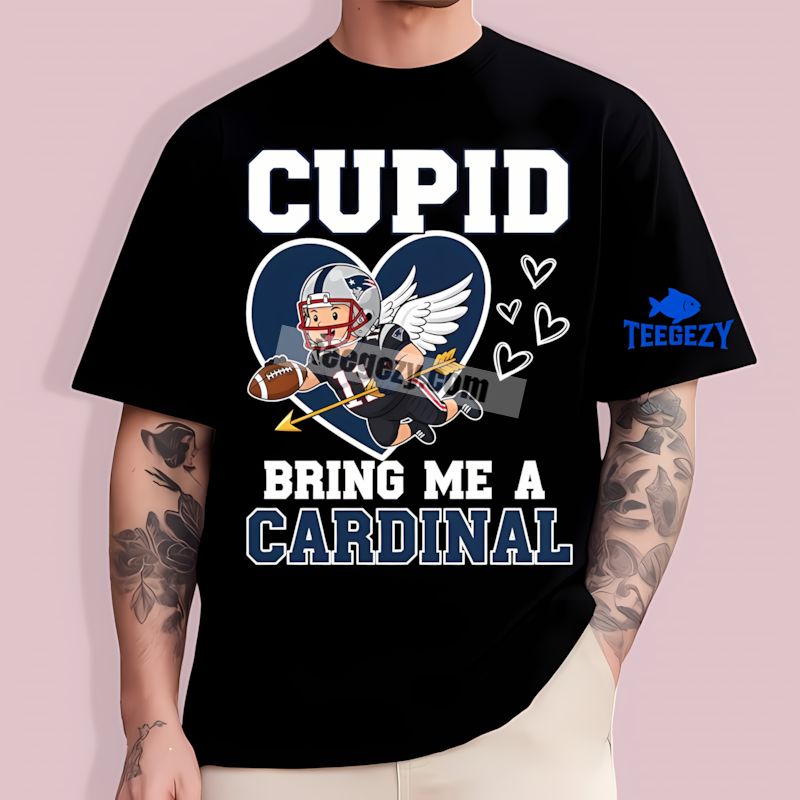 Valentines Cupid Cardinal New England Patriots Crewneck T-Shirt Valentines Cupid Cardinal New England Patriots Crewneck T-Shirt
