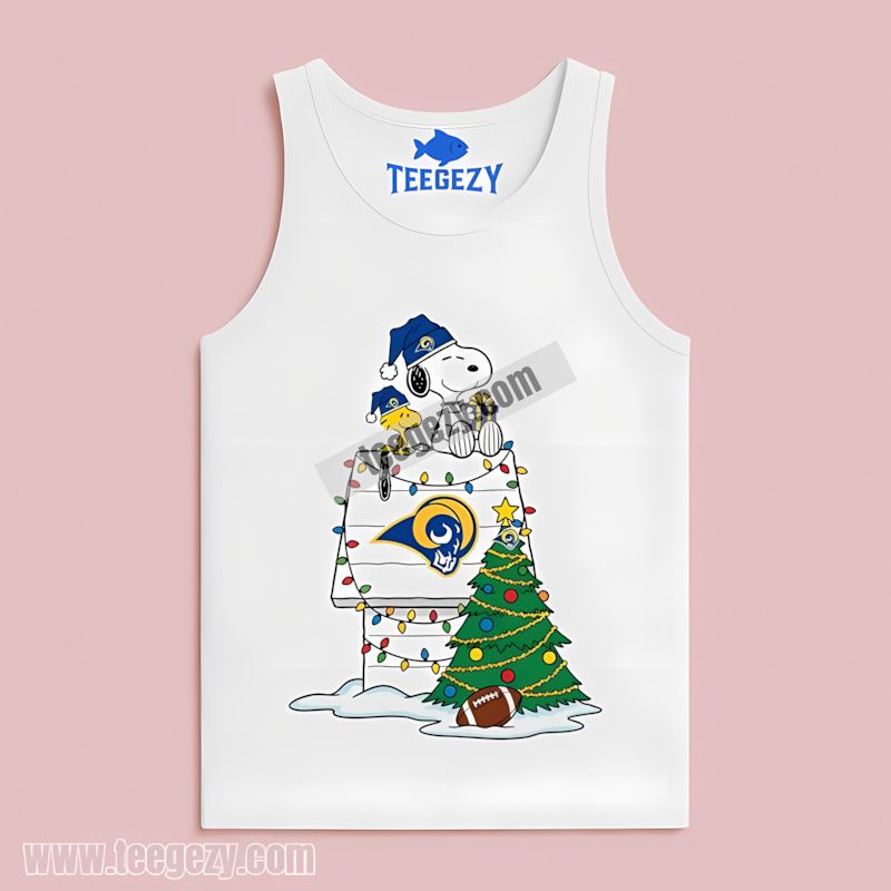 Woodstock Christmas Snoopy Los Angeles Rams Tanktop Woodstock Christmas Snoopy Los Angeles Rams Tanktop