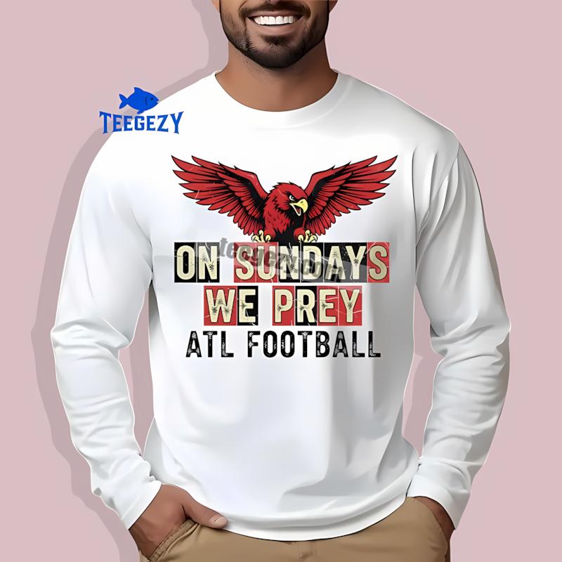 Atlanta Falcons On Sundays We Prey Retro Long Sleeve Atlanta Falcons On Sundays We Prey Retro Long Sleeve