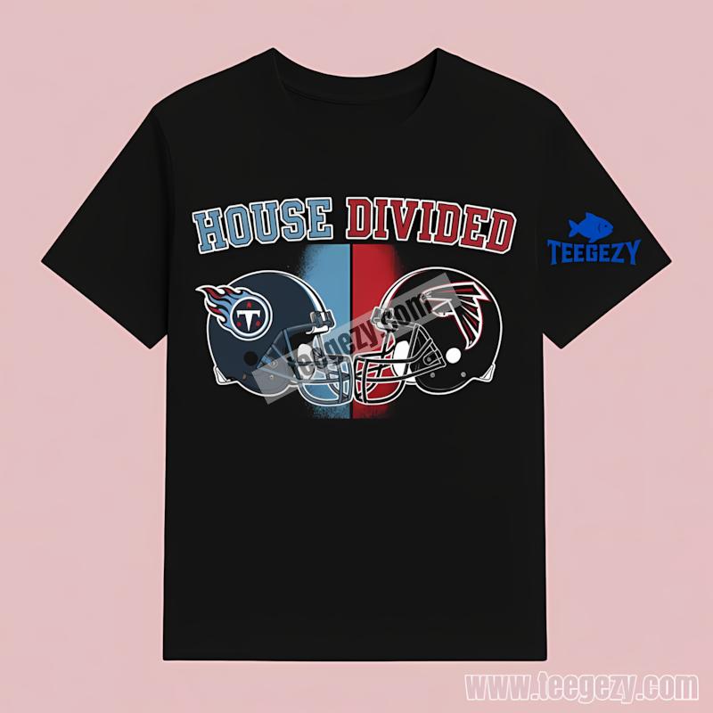 Atlanta Falcons Vs Tennessee Titans House Divided T-Shirt Atlanta Falcons Vs Tennessee Titans House Divided T-Shirt
